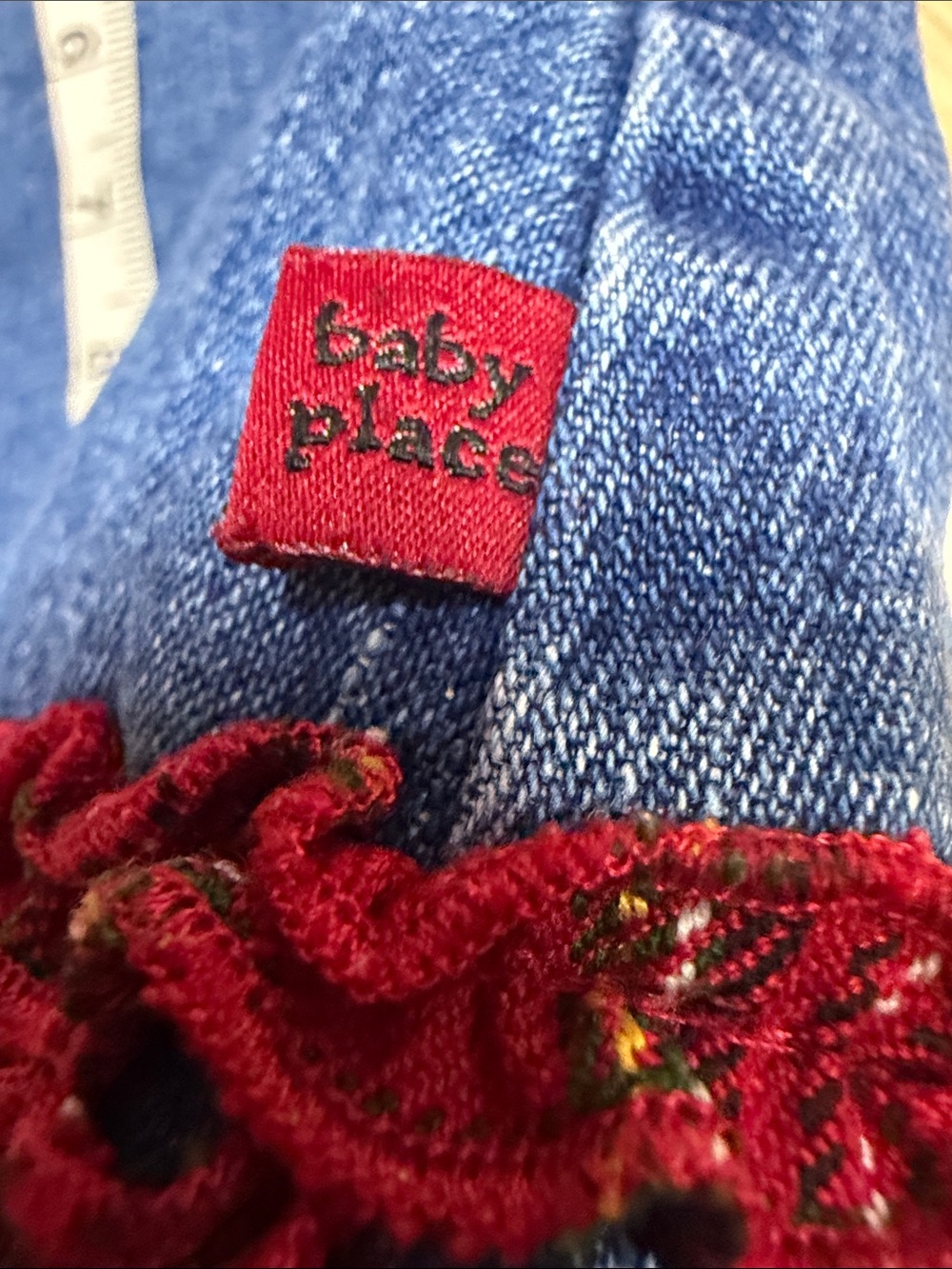 Vintage The Children’s Place Baby Place Denim Plaid Heart Jumper Dress Y2K - Picture 4 of 6